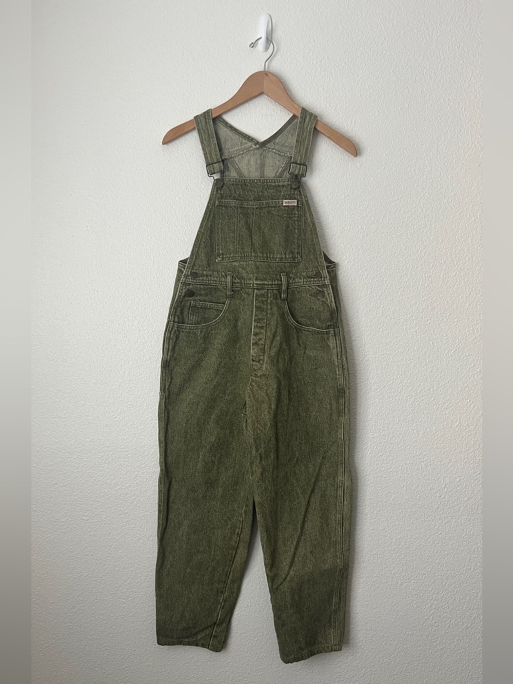 Vintage GUESS USA Overalls Georges Marciano 90s Olive Green Denim Bib Jeans Y2K